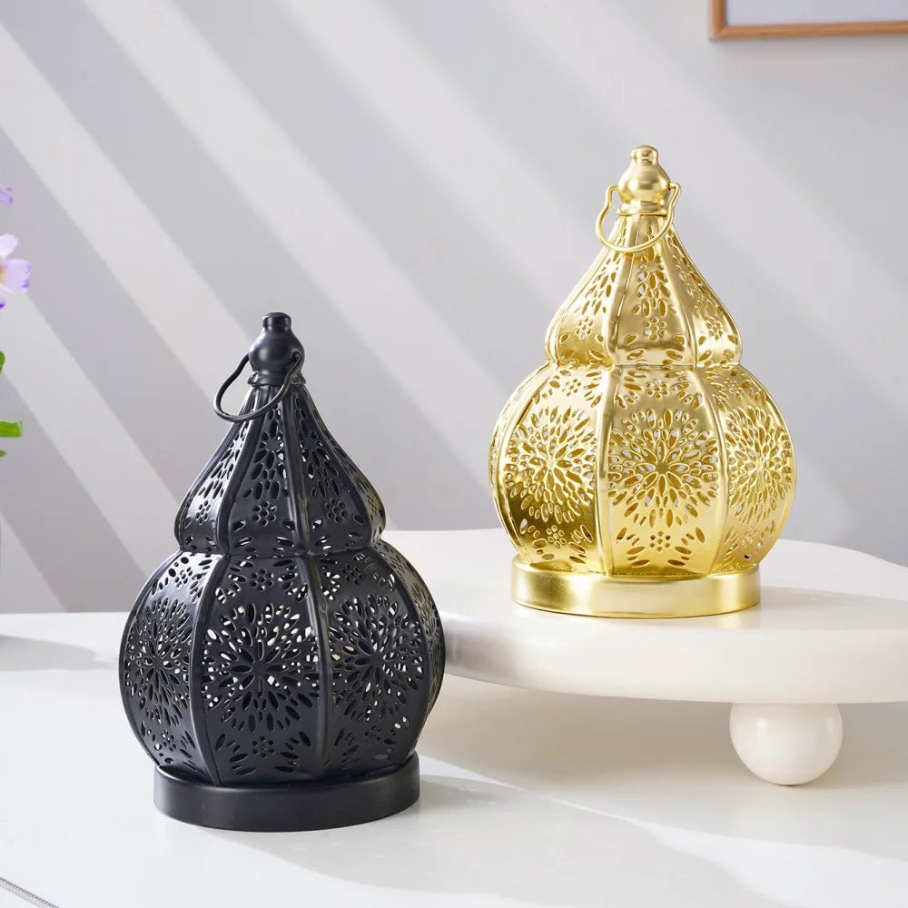 CowLost | hollow-gourd-shaped-candlestick-festival-candle-lantern-christmas-table-ornament |3