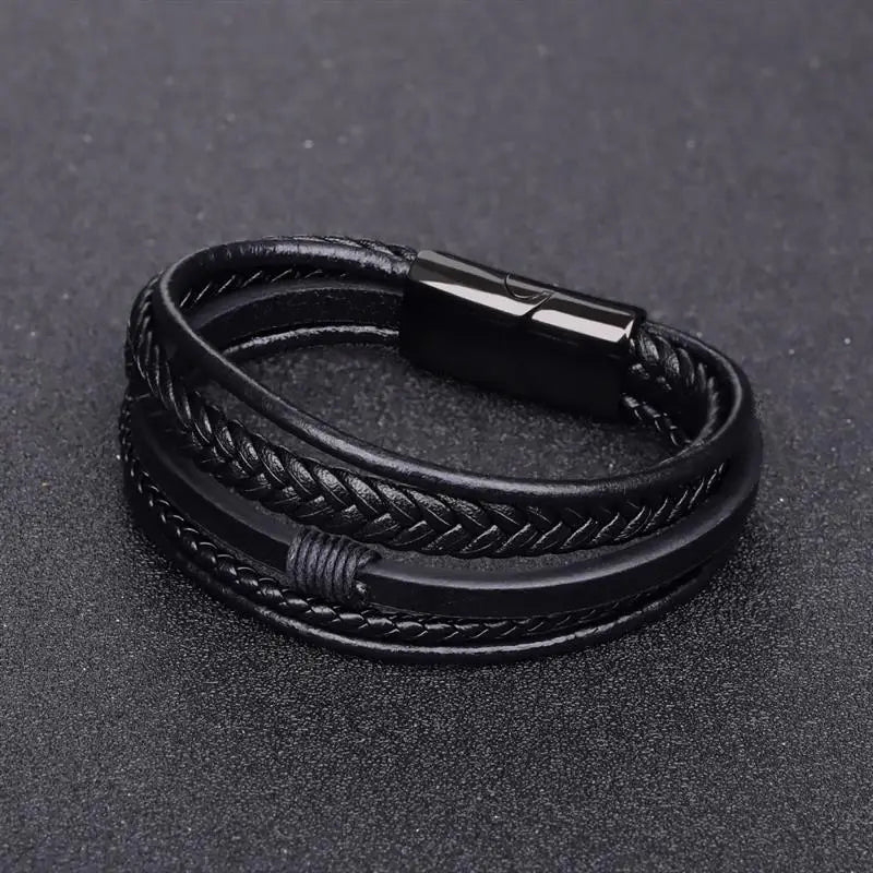 CowLost | infinity-symbol-charm-multi-layer-leather-bracelet-for-men |15