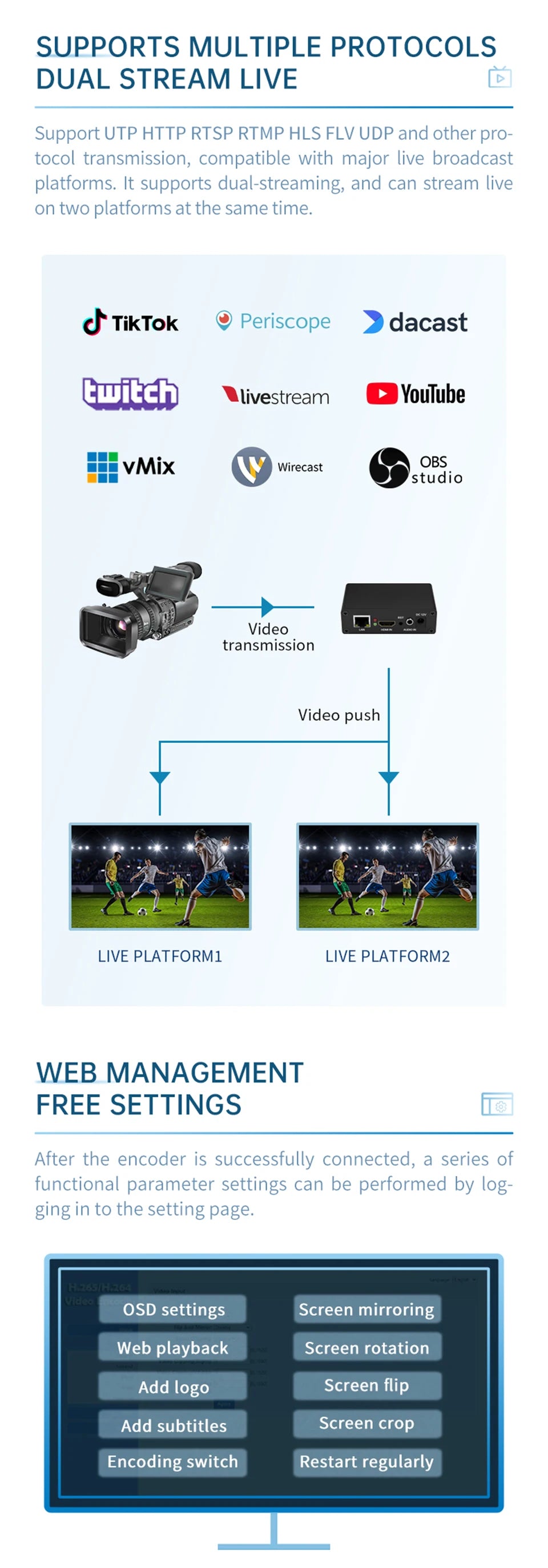 CowLost | 3d-printer-accessories-hdmi-to-ip-hd-video-encoder-system-1080p-h-265-h-264-iptv-streamer |18