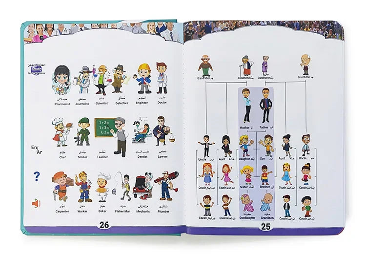 Arabic English Point Reading Puzzle Audio Book Early Education Montessori Toy