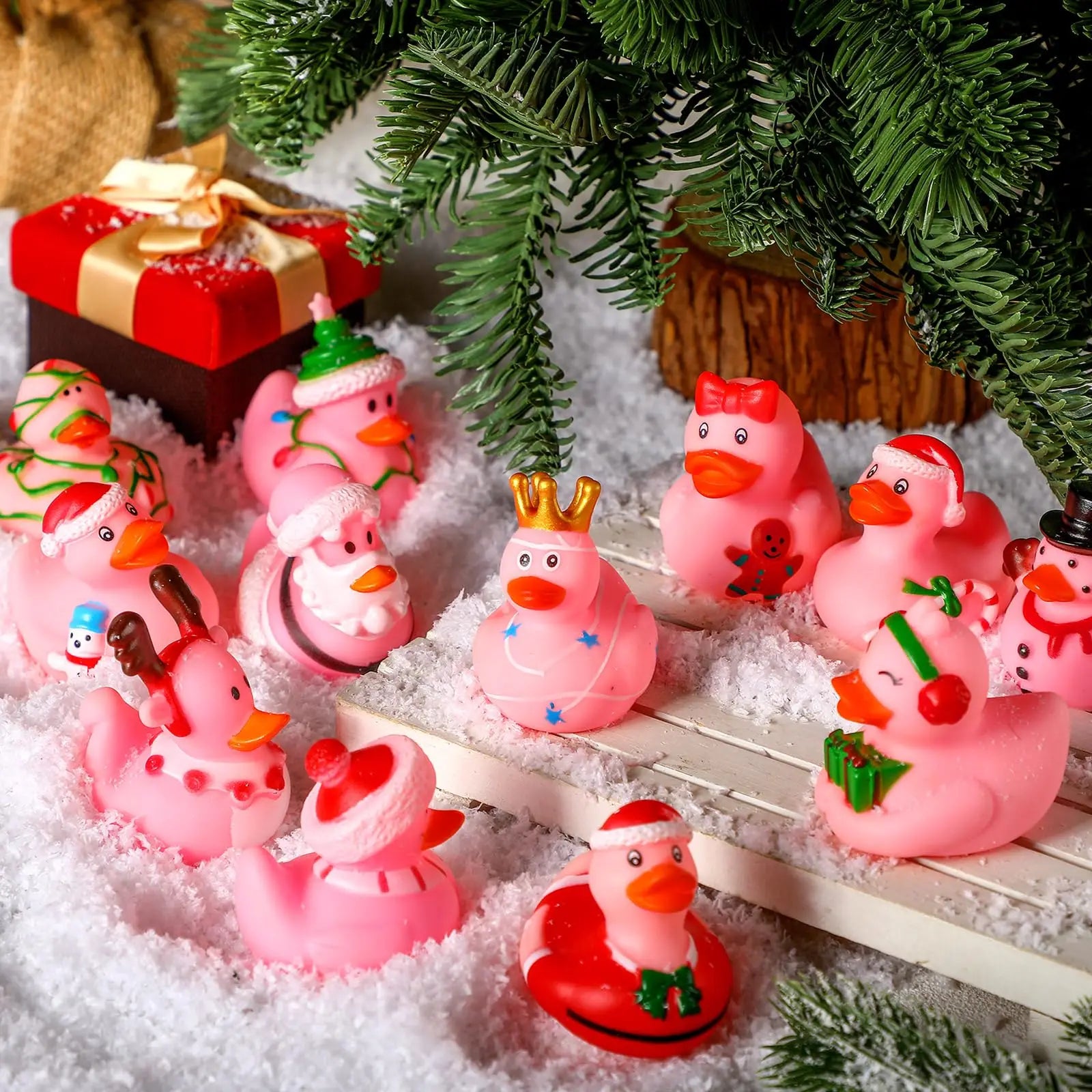 CowLost | product_id-pink-christmas-rubber-ducks-2-6-12pcs-assorted-xmas-party-favor-toys-for-kids |4