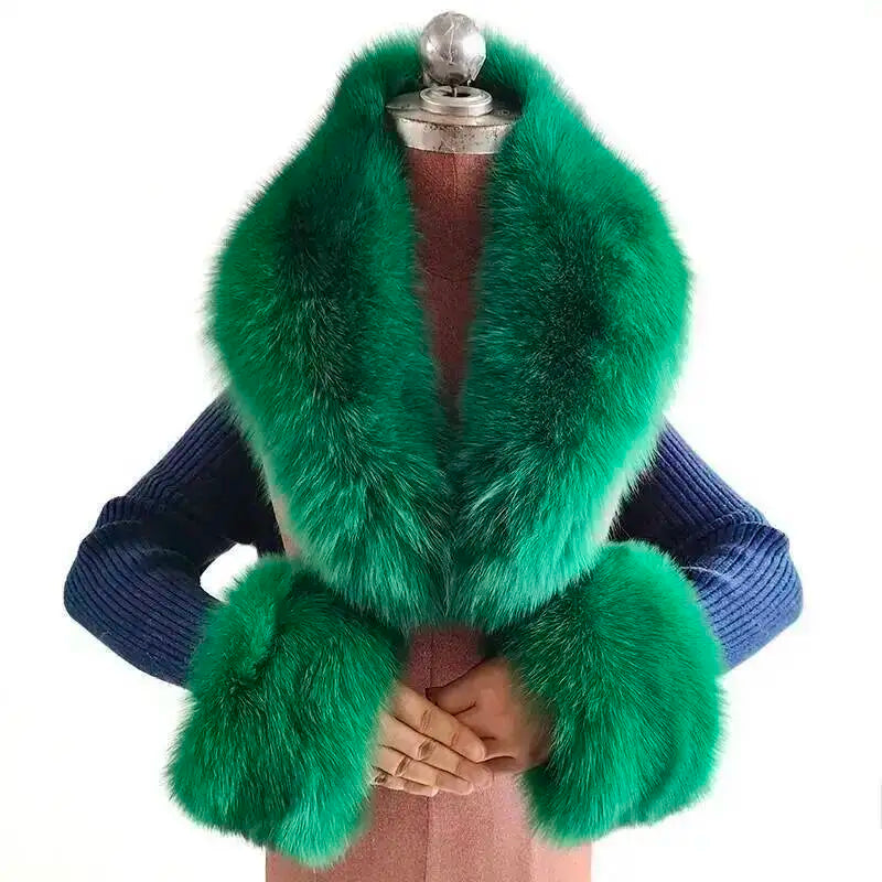 CowLost | winter-natural-fox-fur-scarf-and-cuff-set |18