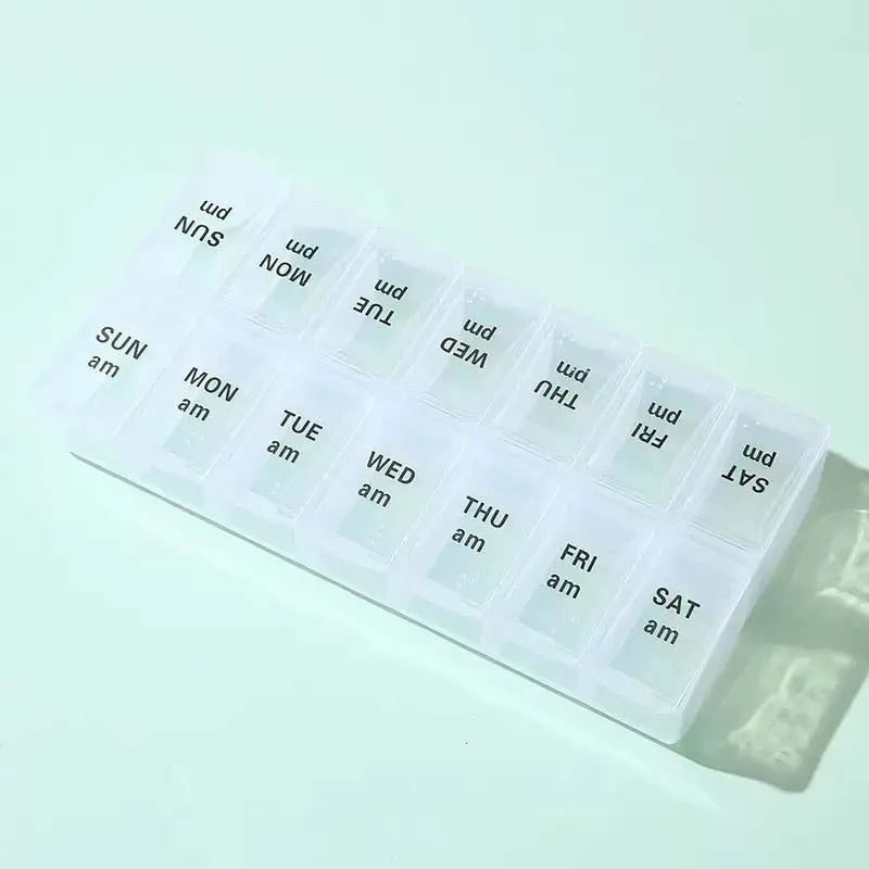 CowLost | product_id-7-day-portable-pill-organizer-with-14-compartments-medicine-storage-box |9