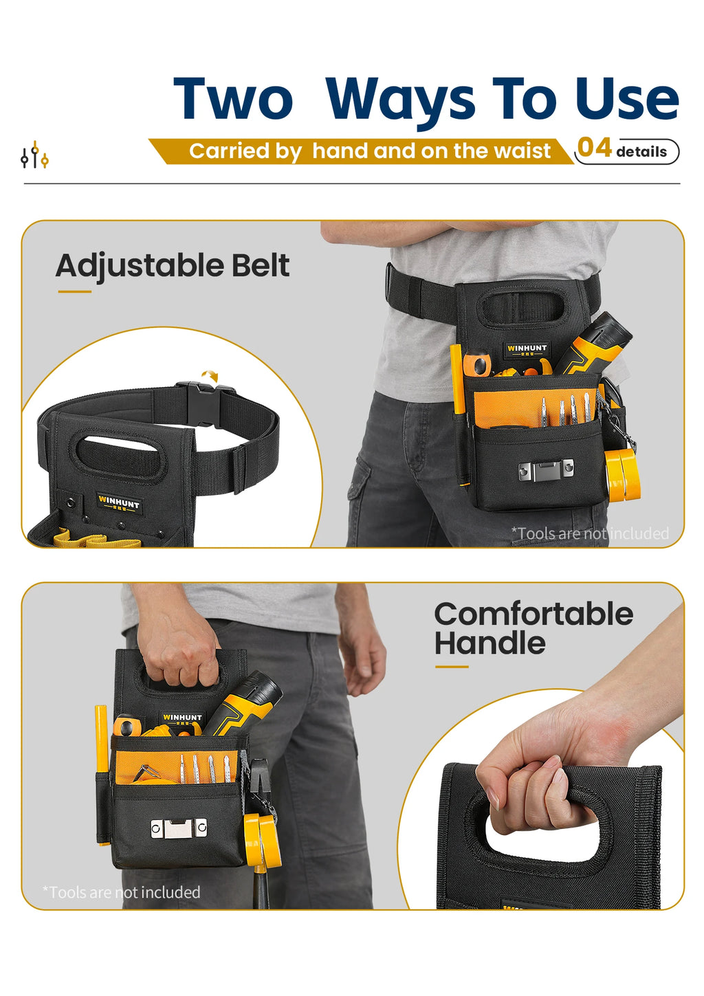 CowLost | product_id-multi-pocket-tool-belt-pouch-with-adjustable-strap-durable-electrician-drill-holster-portable-carpenter-organizer |12