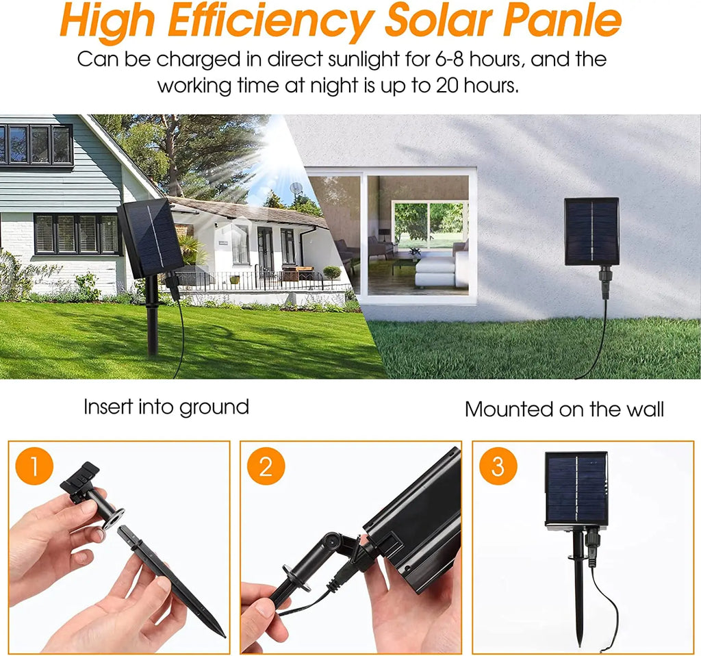 Solar LED String Lights 11.7M/8.9M with Remote, USB, 8 Modes, IP65 Waterproof for Outdoor Garden, Terrace, Balcony
