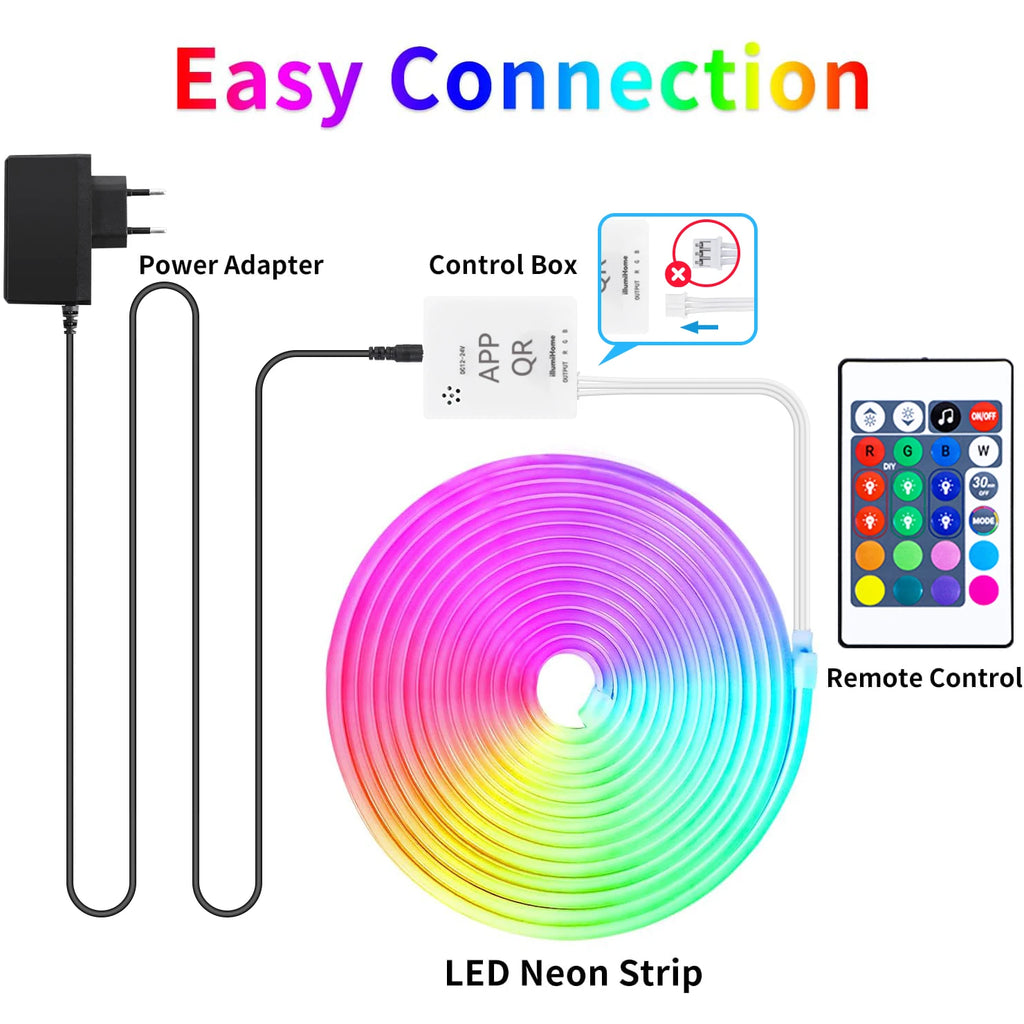40M/30M RGB LED Neon Rope Lights, Music Sync, App & Remote Control, Waterproof Indoor Outdoor