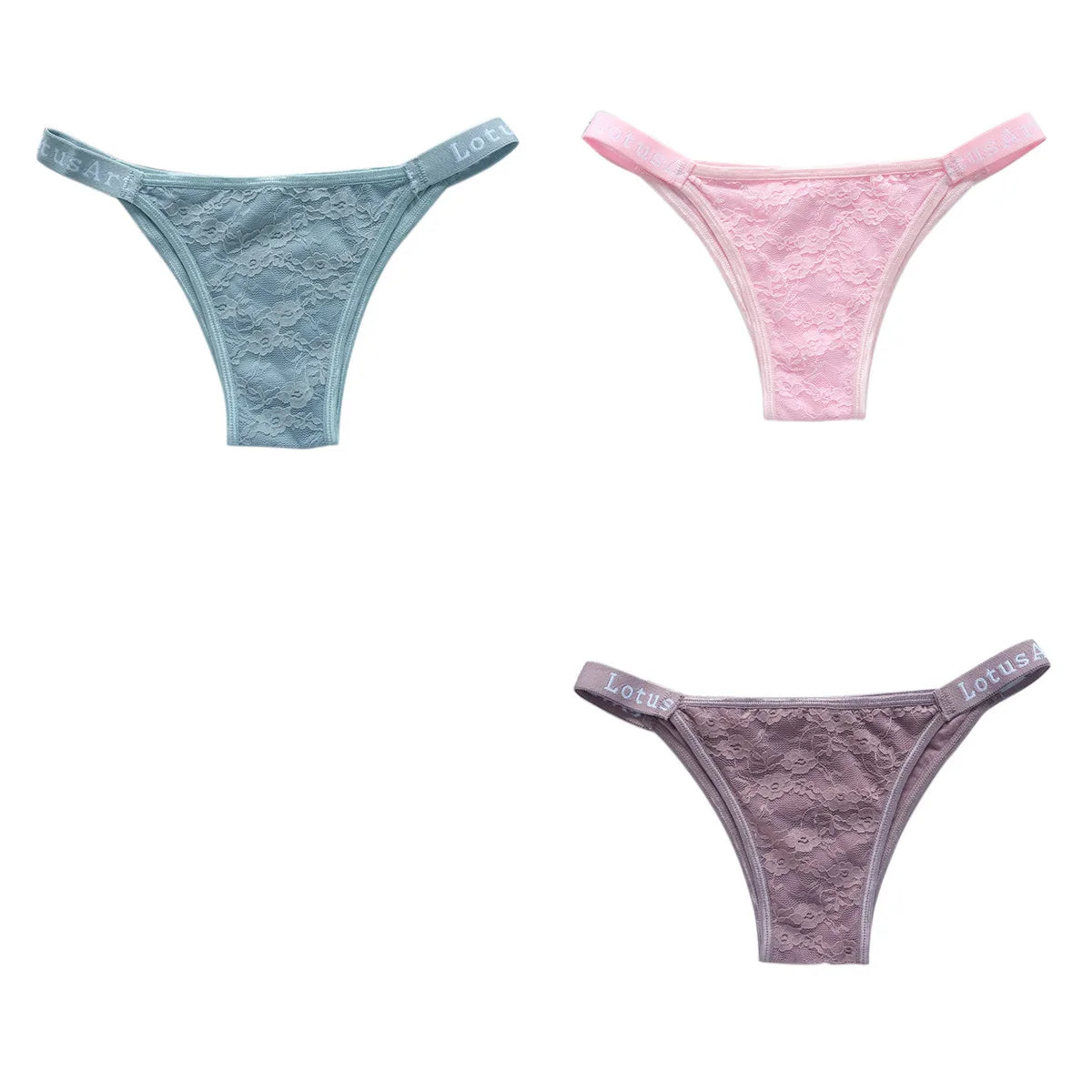 CowLost | product_id-3pcs-women-s-low-waist-lace-brazilian-briefs-set |14