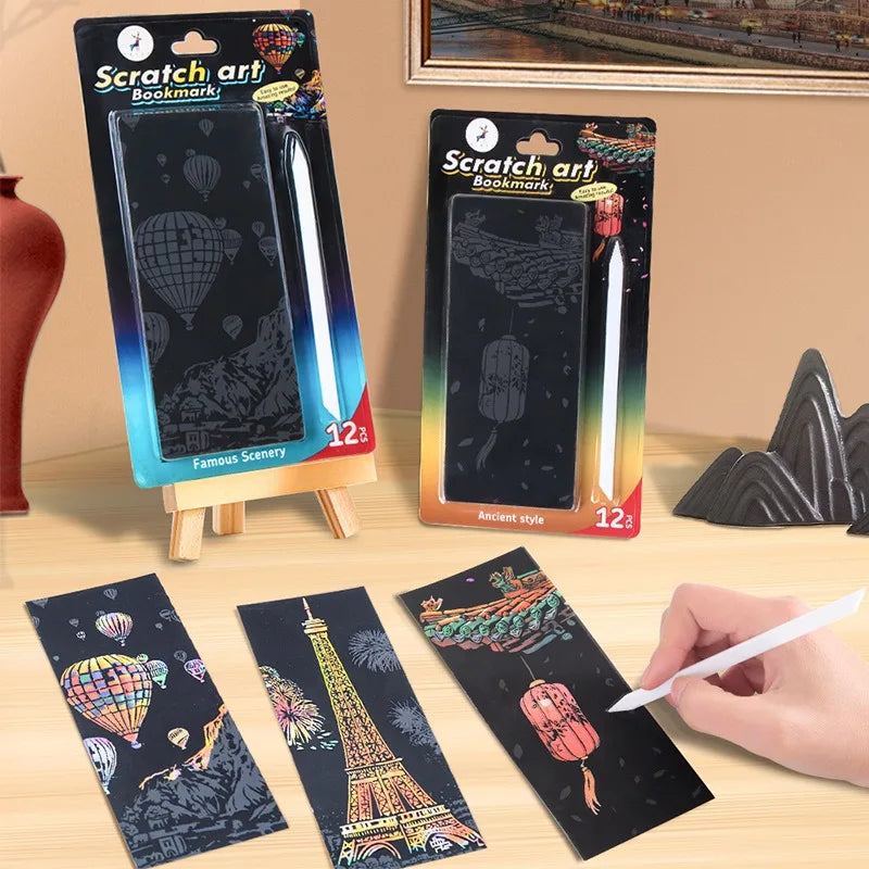 CowLost | product_id-12-piece-diy-scratch-painting-set-featuring-world-famous-architectural-night-scenes |2