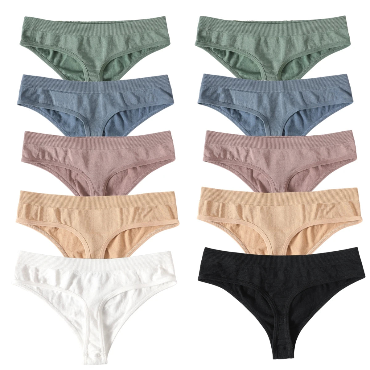 CowLost | product_id-10pcs-womens-seamless-low-waist-g-string-thong-panties-m-xl-sexy-underwear |23