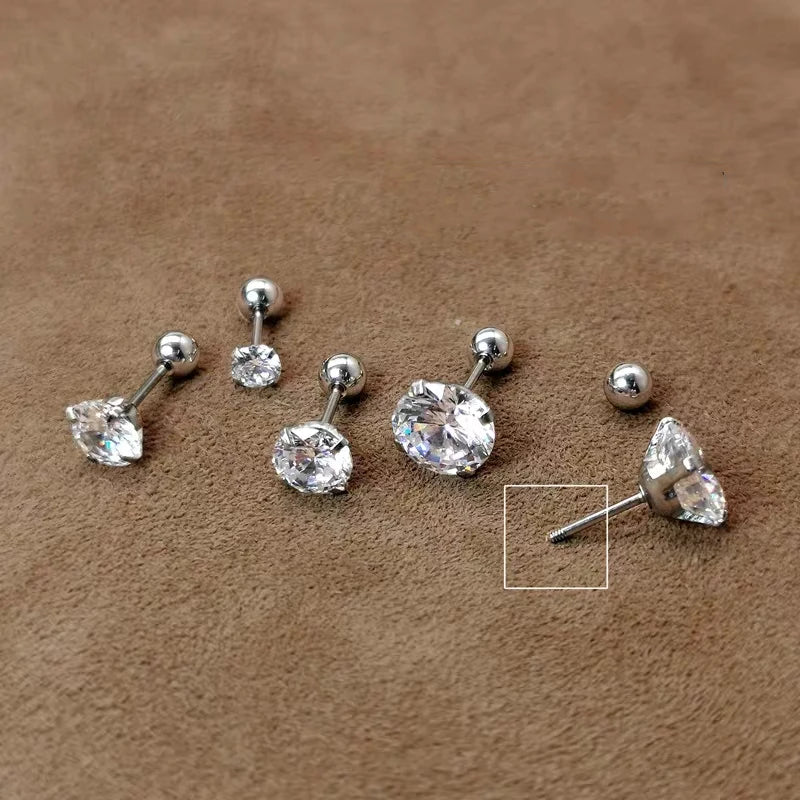 CowLost | tools-925-sterling-silver-round-zirconia-screw-stud-earrings-for-women |2