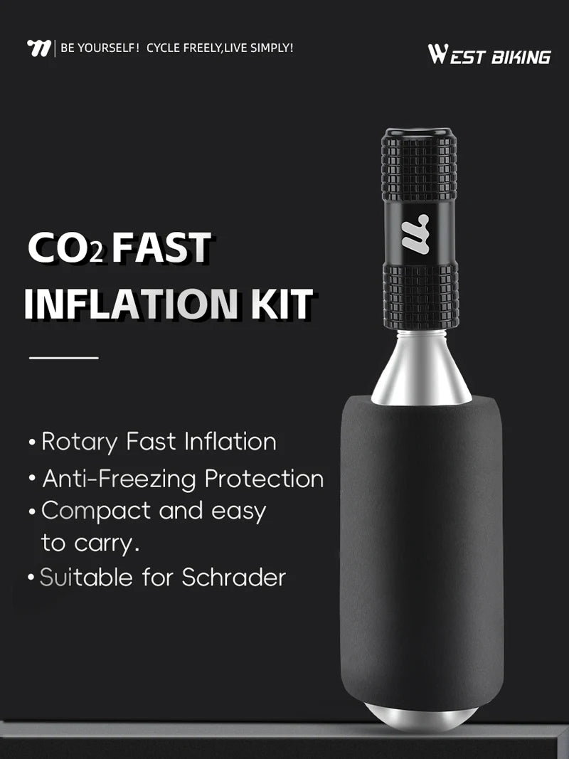 CowLost | west-biking-co2-bike-pump-portable-fast-inflating-kit-aluminum-alloy-bicycle-pump-for-av-fv-no-gas-cylinder-mtb-bike-accessories |7