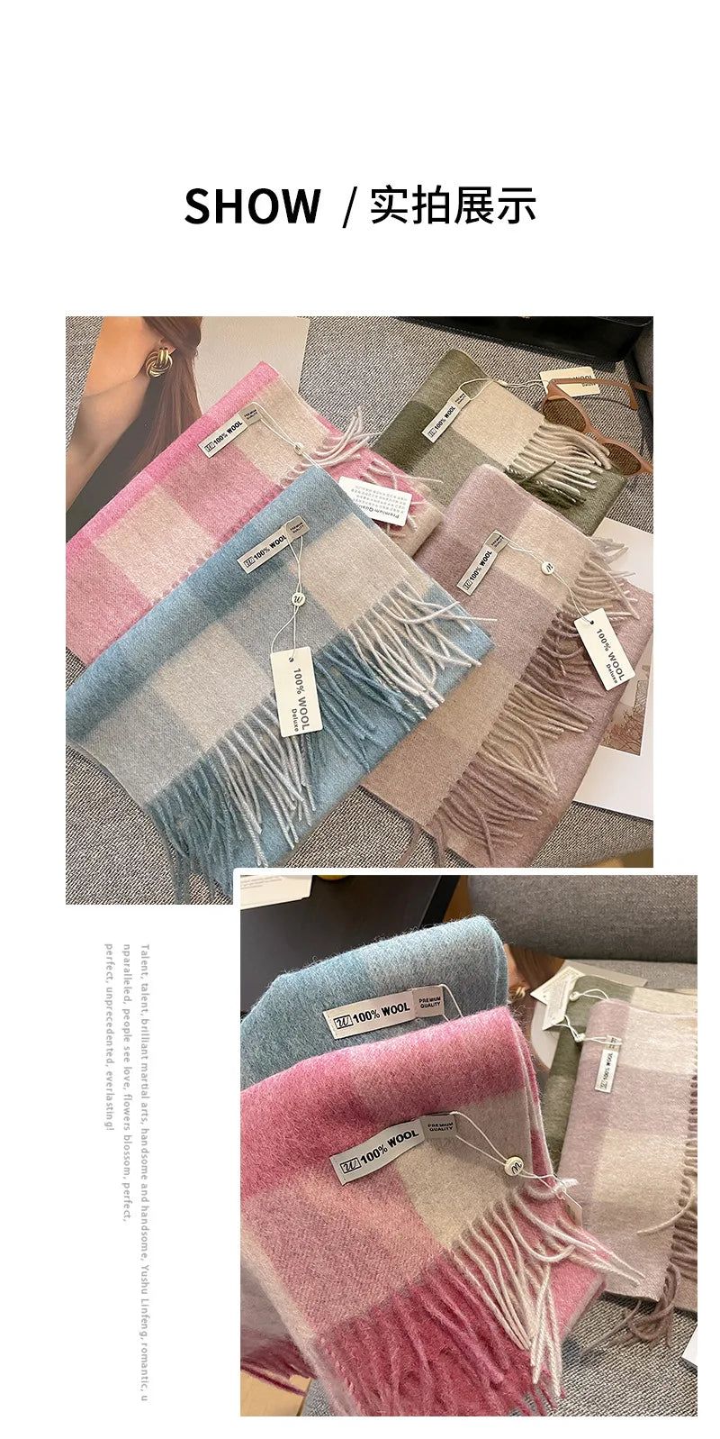 CowLost | australian-wool-winter-plaid-cashmere-scarf |13
