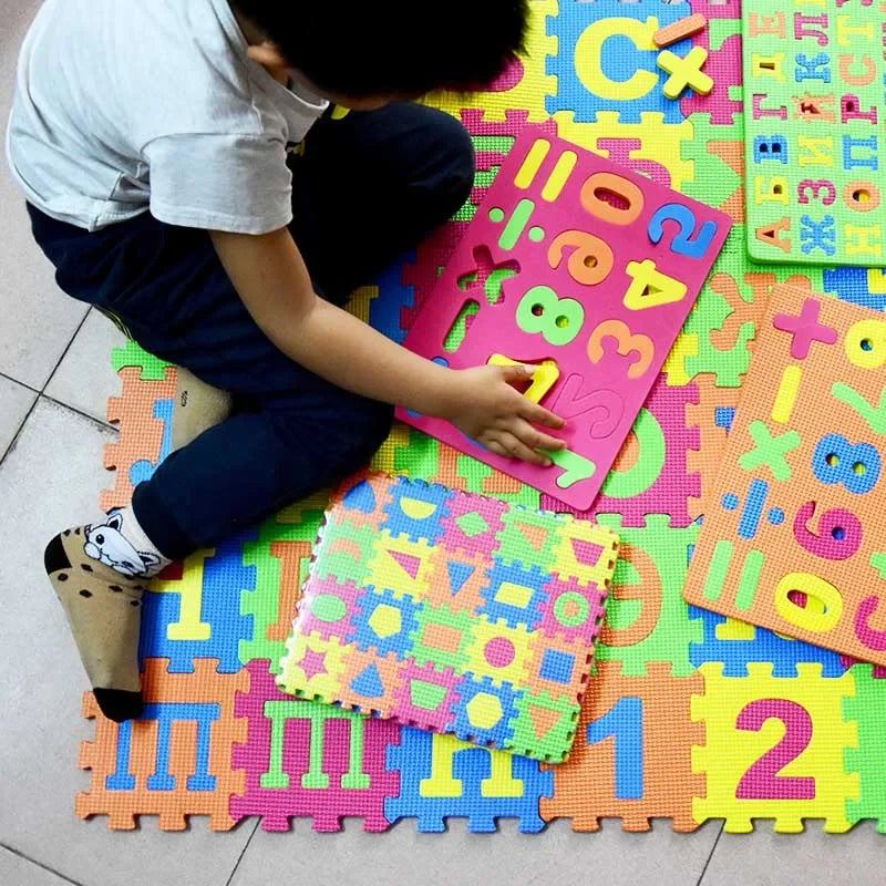 Russian Alphabet EVA Foam Puzzle Mat 36 Pcs Interlocking Floor Carpet 14x14cm