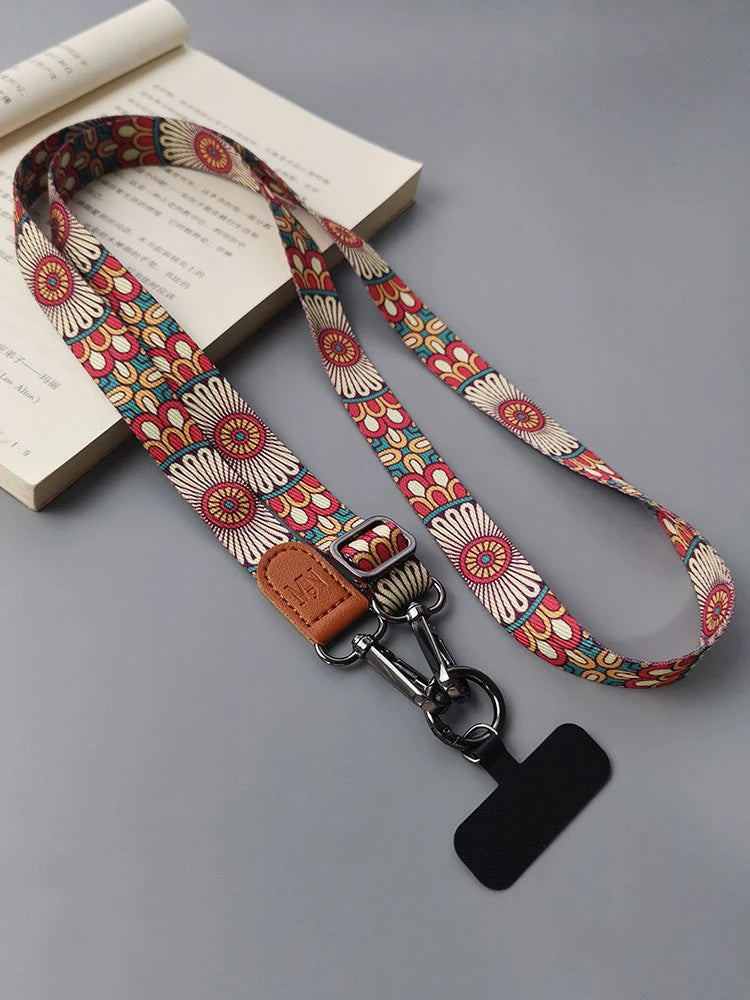 CowLost | uncategorized-adjustable-retro-totem-pattern-crossbody-cell-phone-lanyard |14