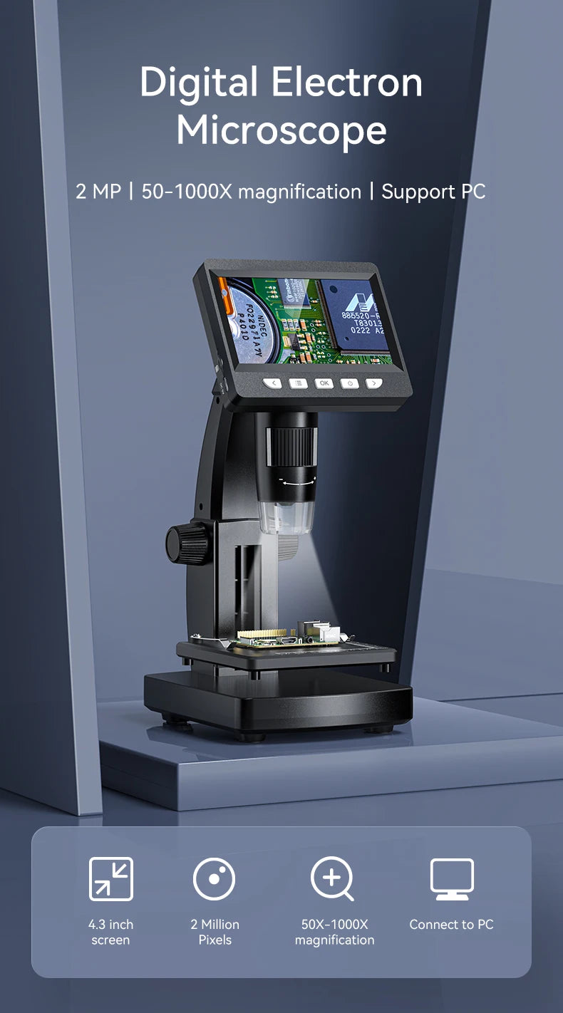 CowLost | product_id-1080p-4-3-lcd-digital-microscope-1000x-magnification-with-adjustable-carrier-table-for-pcb-repair-and-welding |22