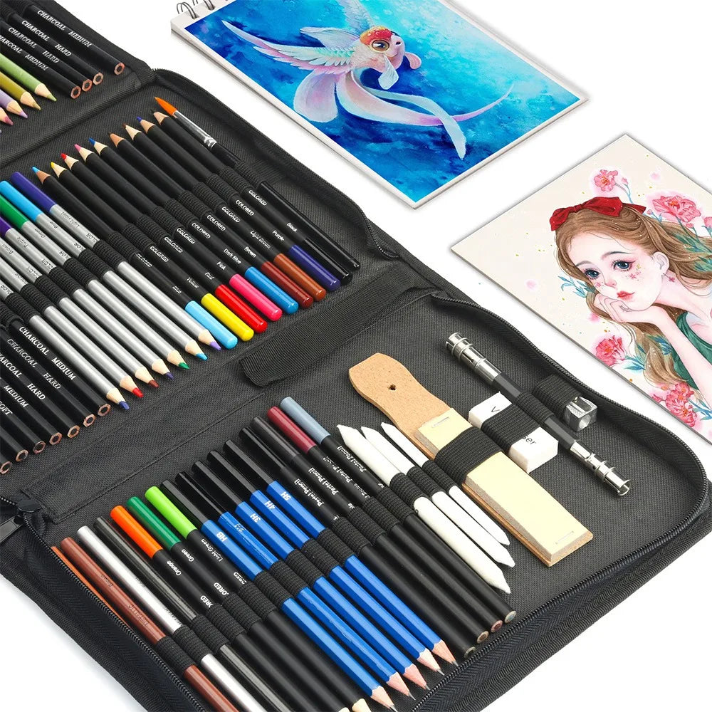 CowLost | product_id-kalour-108pcs-professional-sketching-pencil-set-with-charcoal-sticks-blending-tools-erasers |18