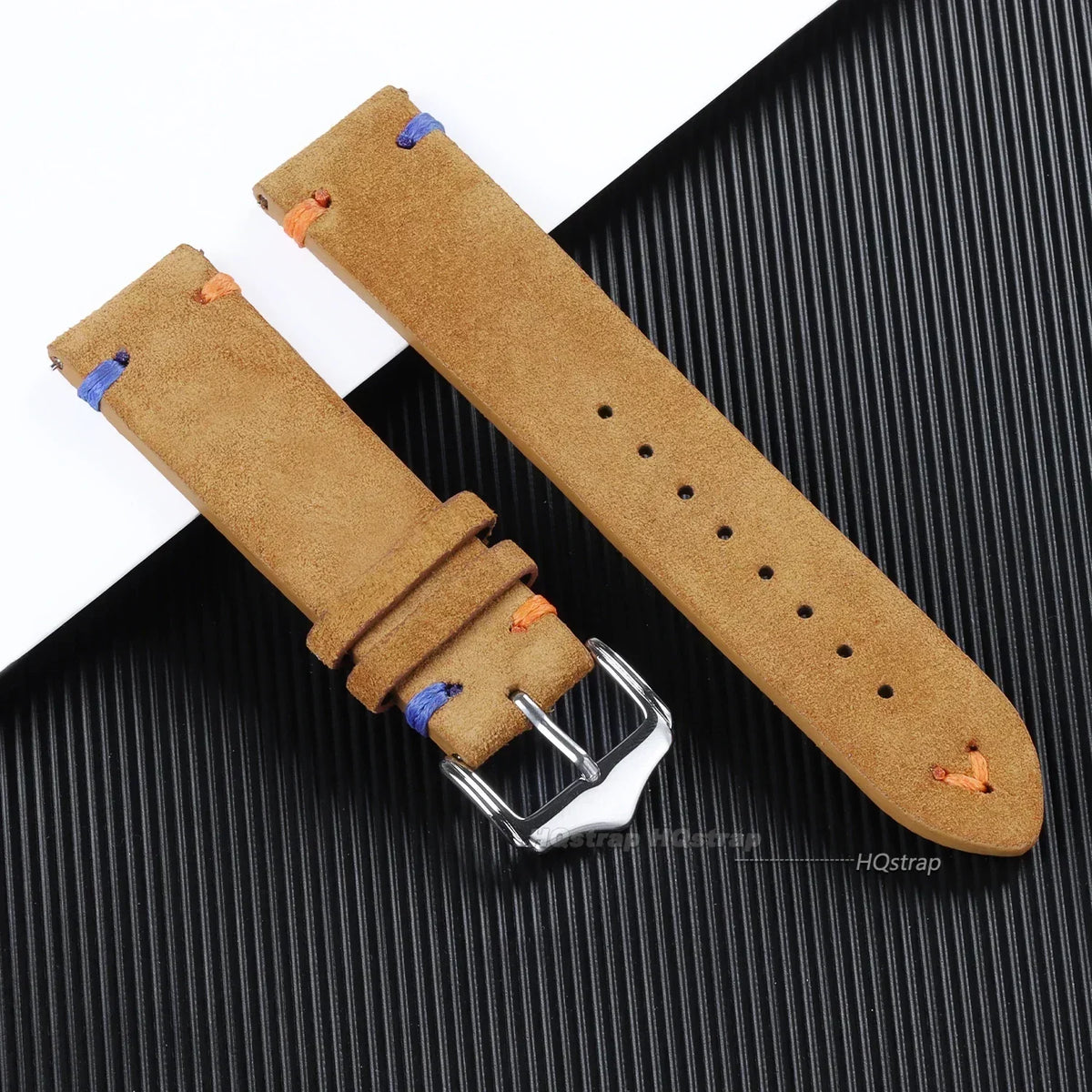 CowLost | 18mm-20mm-22mm-vintage-suede-leather-watch-strap-for-seiko-for-samsung-watch-5-4-3-handmade-stitching-quick-release-bracelet |10