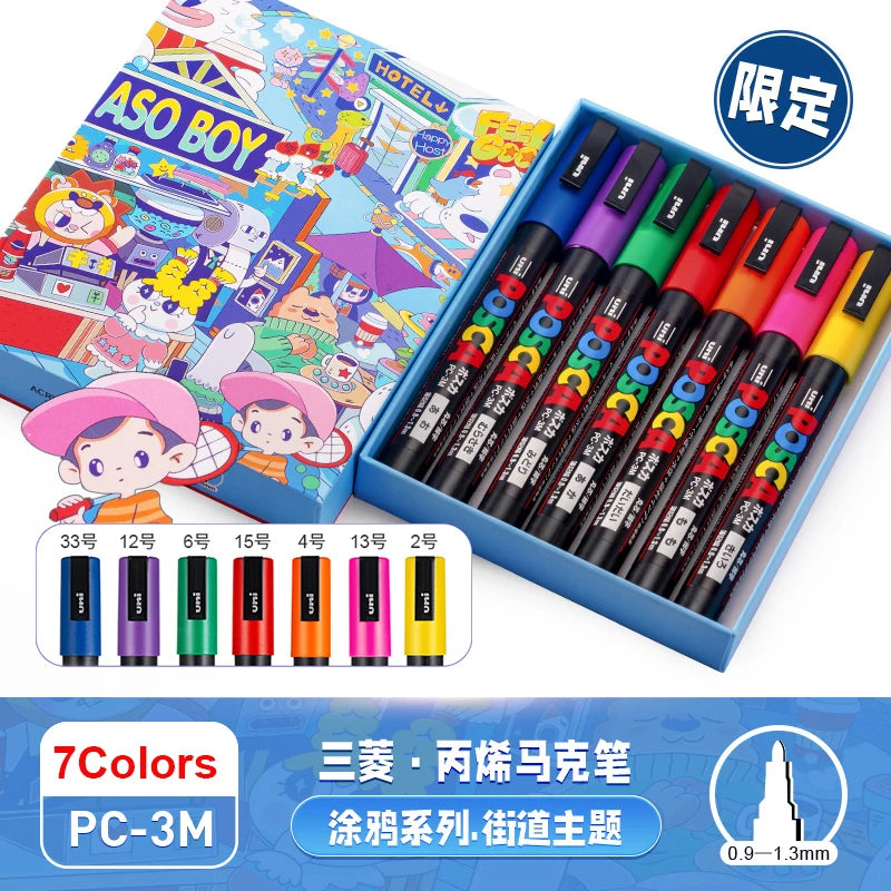 CowLost | product_id-uni-posca-limited-graffiti-marker-pen-set-8-assorted-colors-water-based-acrylic-0-7-2-5mm |36