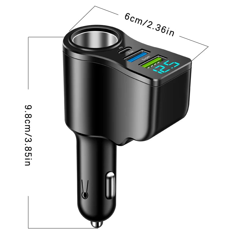 CowLost | product_id-baideluo-4-in-1-car-adapter-with-2-usb-ports-type-c-pd-fast-charger-12v-24v |6