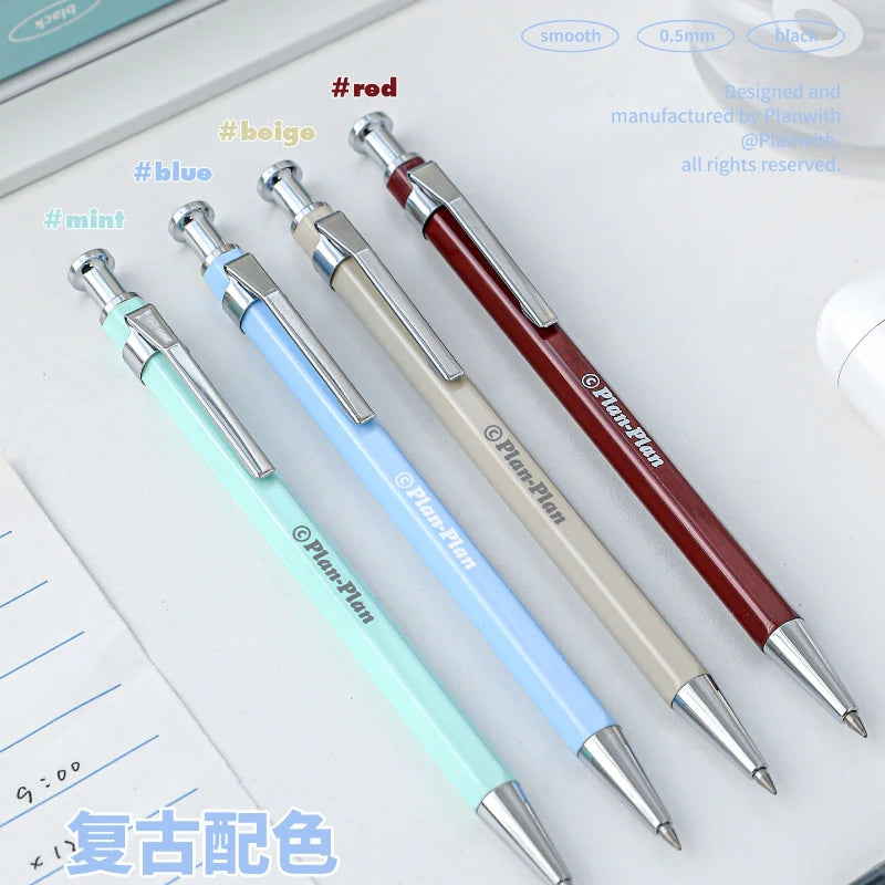CowLost | product_id-planwith-hexagonal-metal-gel-pen-0-5mm-black-ink-retractable-anti-roll-comfortable-grip |2