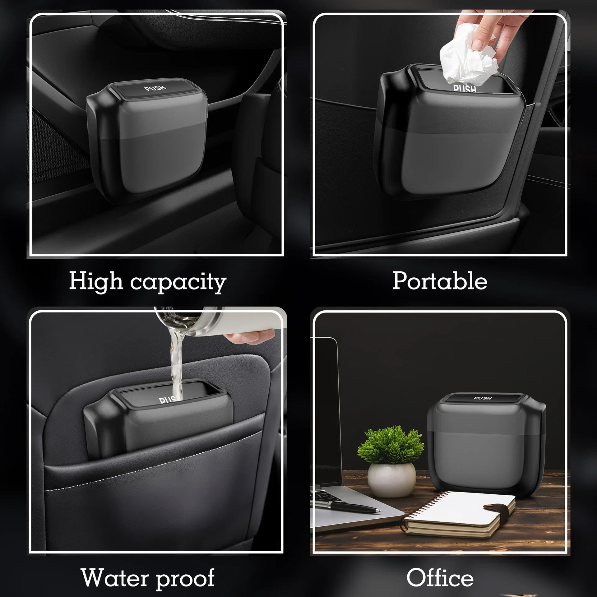 CowLost | product_id-mini-car-trash-can-hanging-side-door-storage-bin-auto-interior-accessory |4