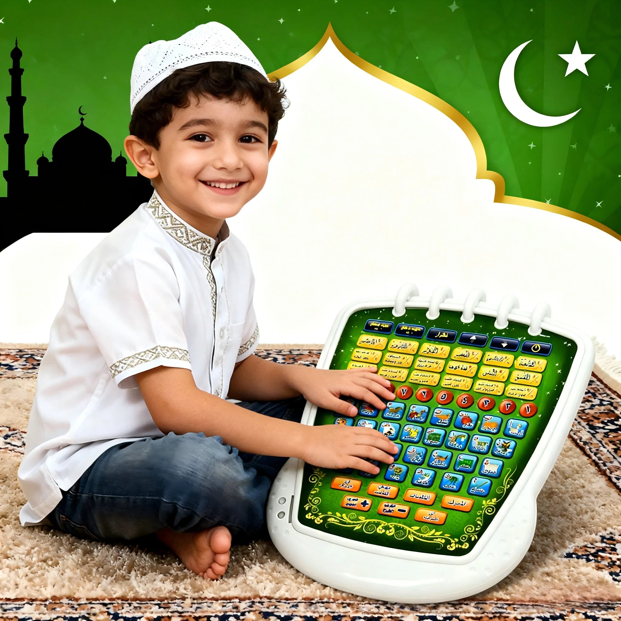 Arabic Kids Electronic Learning Pad Touch Sound Tablet for Early Education Gift