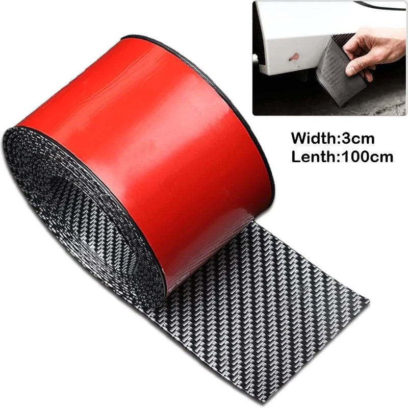 CowLost | vehicle-parts-accessories-3x100cm-universal-carbon-fiber-pattern-car-side-skirts-protector |2