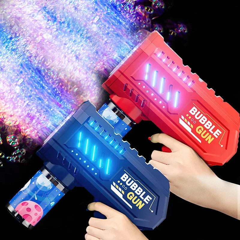 Automatic Bubble Gun Rocket Blower with Bubble Liquid Toy for Kids Outdoor Beach Gifts