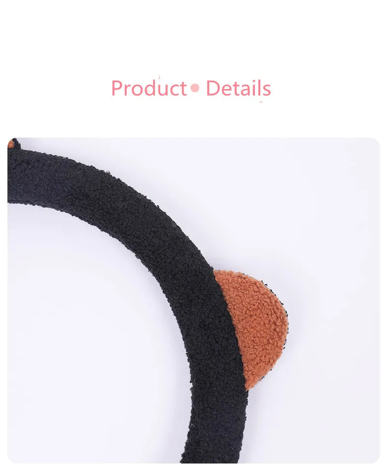 CowLost | winter-warm-soft-plush-cartoon-bear-ear-car-interior-accessories |15