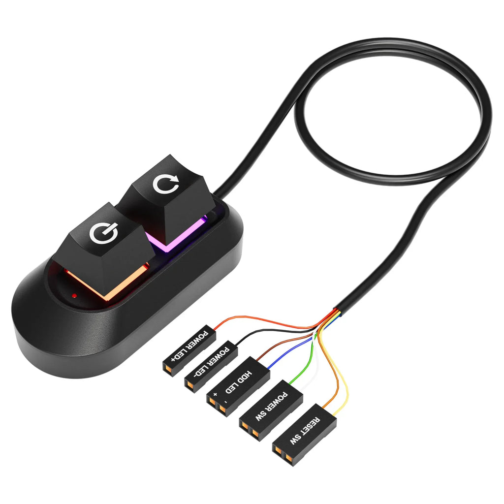 CowLost | product_id-2m-rgb-led-external-power-reset-button-extension-cable-for-pc-motherboard |12