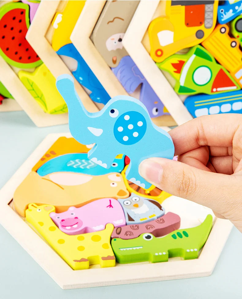 CowLost | fencing-barriers-wooden-baby-jigsaw-puzzle-toy-creative-3d-puzzle |10