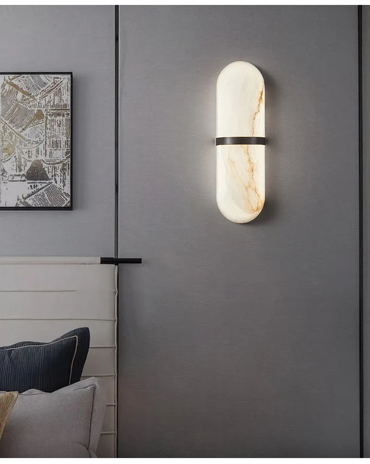 CowLost | product_id-semicylinder-12w-led-marble-effect-wall-sconce-for-living-dining-bathroom-hallway |8