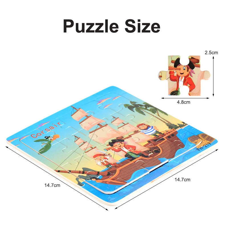 CowLost | fencing-barriers-20-piece-wooden-3d-cartoon-puzzle-educational-toy |6