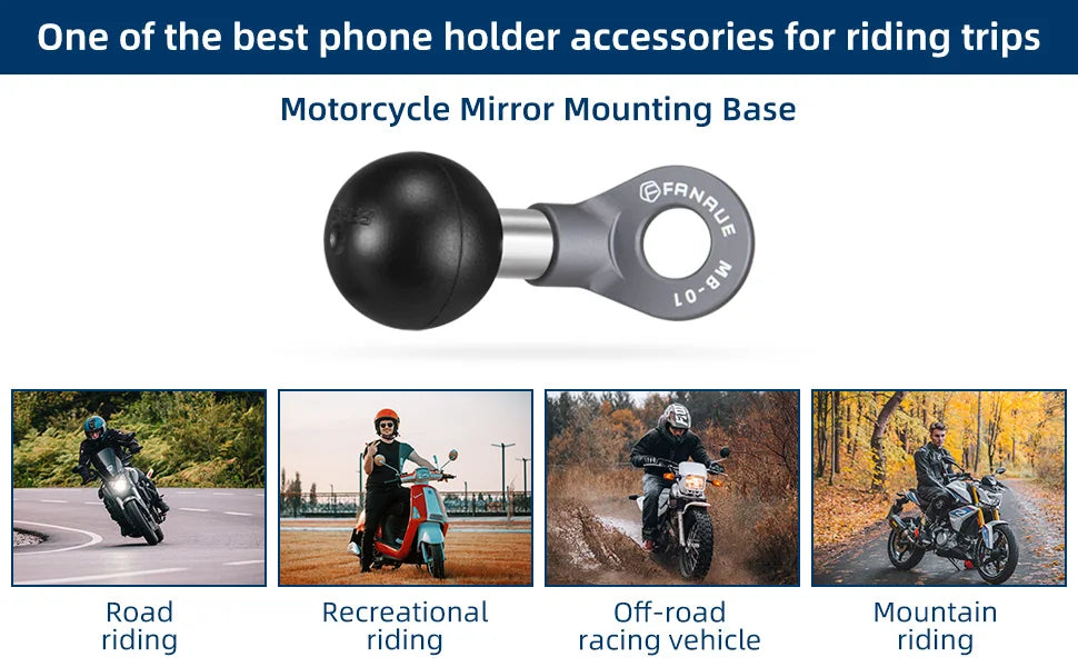 CowLost | product_id-fanaue-1-aluminum-alloy-ball-mount-base-motorcycle-rearview-mirror-adapter |10