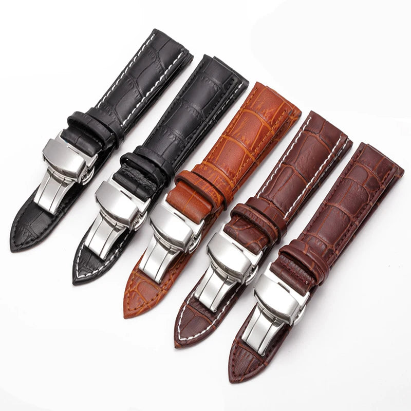 CowLost | product_id-genuine-cowhide-leather-waterproof-watchband-slub-pattern-16-24mm-universal-strap |8
