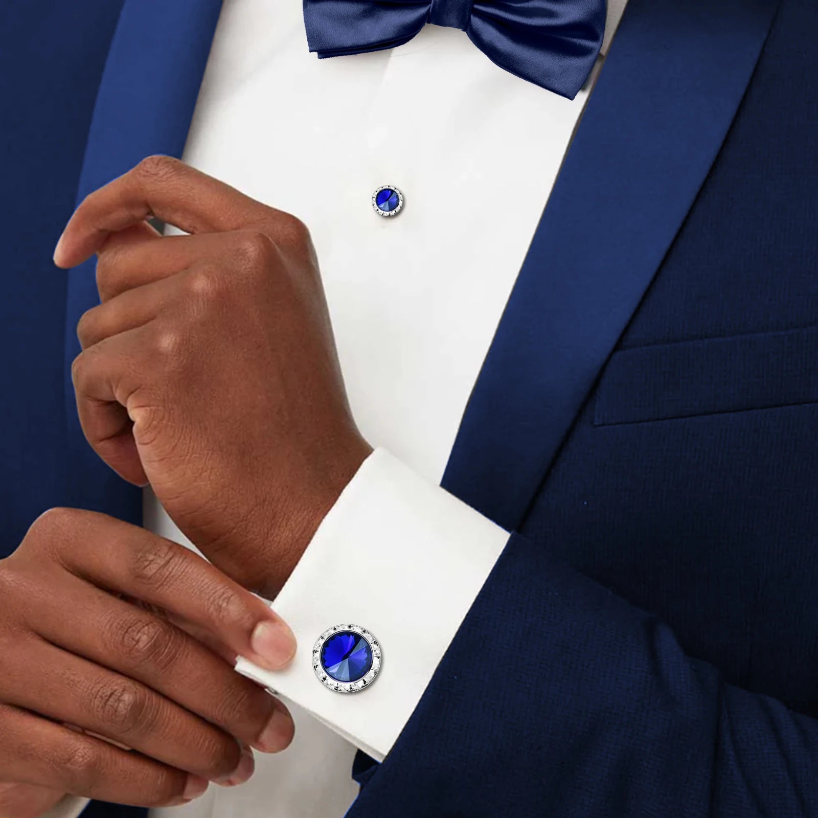 CowLost | clothing-accessories-hawson-royal-blue-gemstone-cufflinks-tuxedo-studs-set-for-men-formal-wear |30