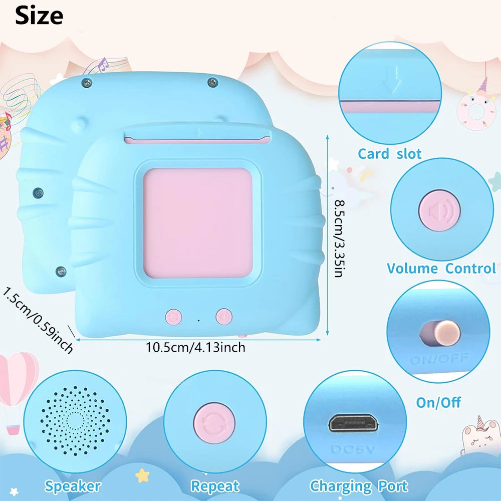 Talking Flashcards Early Education Electronic Montessori Toy for Kids Toddlers Preschool Gift
