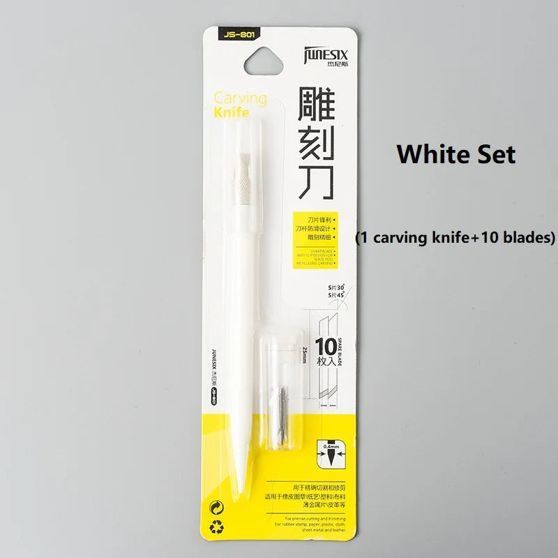 CowLost | product_id-junesix-801-carving-knife-with-10-blades-9-colors-diy-engrave-pen-art-supplies |16