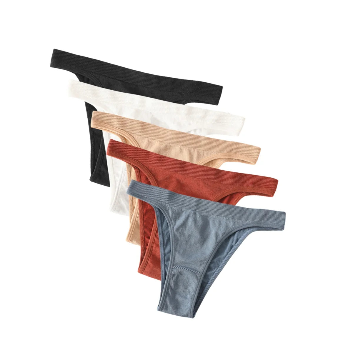 CowLost | product_id-5pcs-women-seamless-brazilian-high-leg-solid-color-panties |22