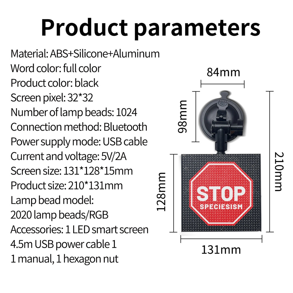 Mexllex RGB USB Smart LED Matrix Pixel Display Panel with APP Control for Text, Car Sign, and Night Light