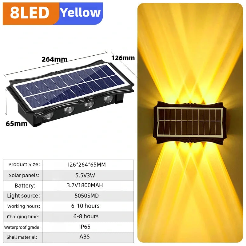 CowLost | product_id-solar-waterproof-led-wall-light-outdoor-high-brightness-up-down-garden-light |30