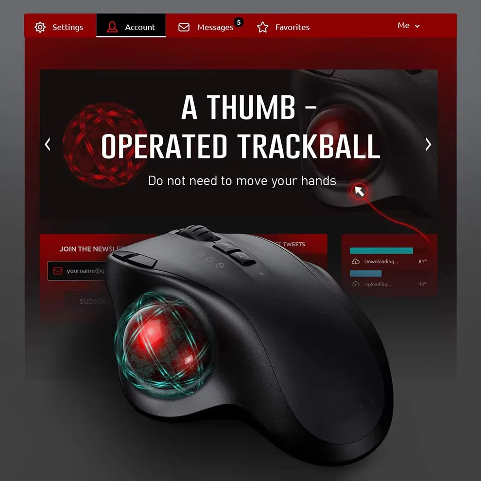 CowLost | wireless-trackball-mouse-2-4g-dual-bluetooth-4-0-ergonomic-mouse-rechargeable-mouse-for-mac-windows-computer-laptop-pc |2