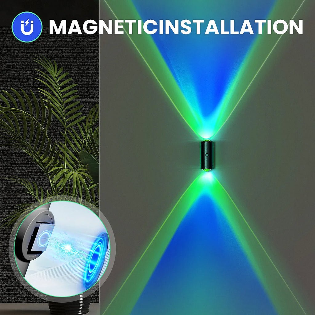 4PCS/2PCS USB Rechargeable Motion Sensor LED Night Light with 8 Effects and 3 Modes, Magnetic Dual-Sided Lamp for Stairway and Bedroom