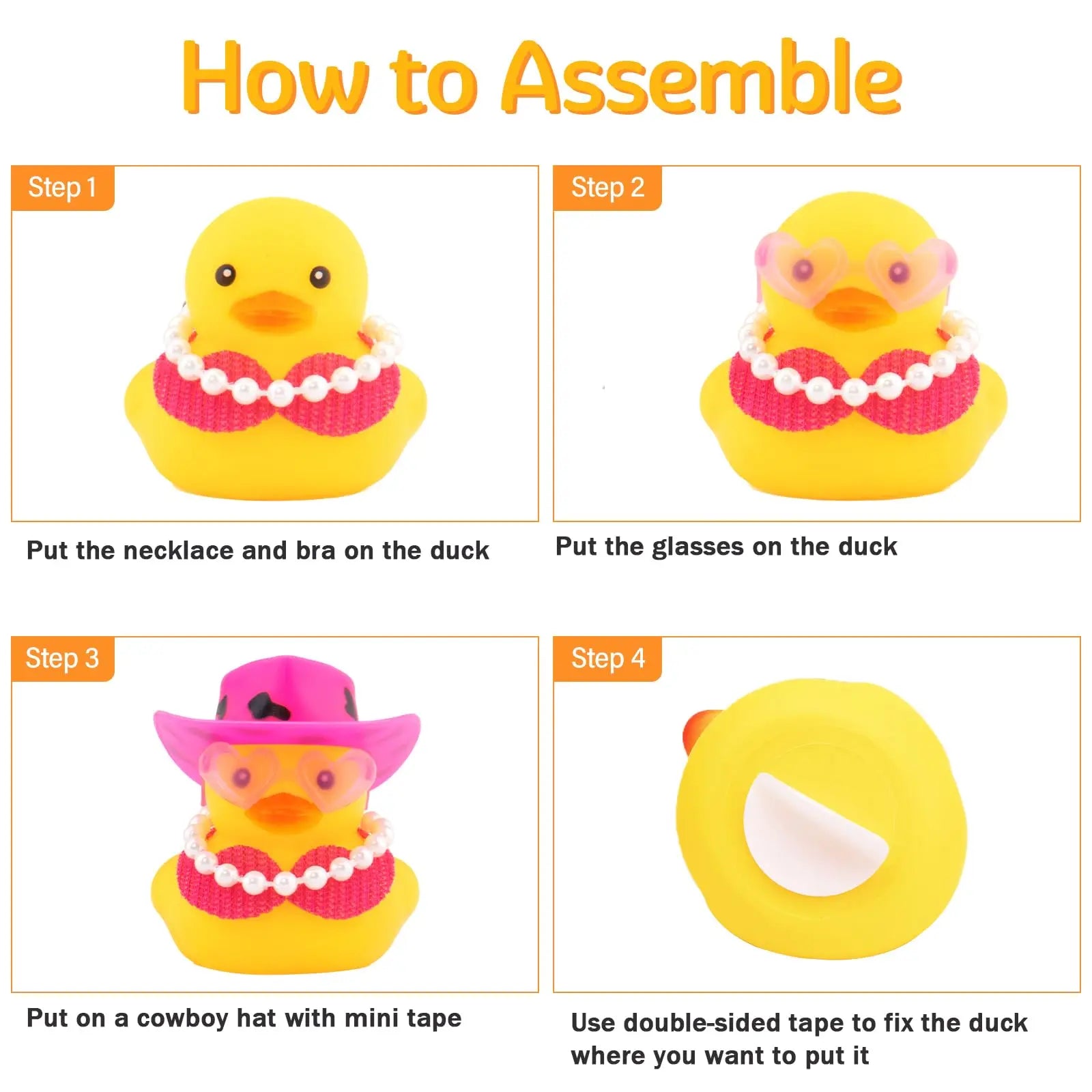 CowLost | 1-set-cowboy-car-rubber-duck-black-duck-decoration-dashboard-with-sun-hat-for-car-dashboard-decorations-2 |12