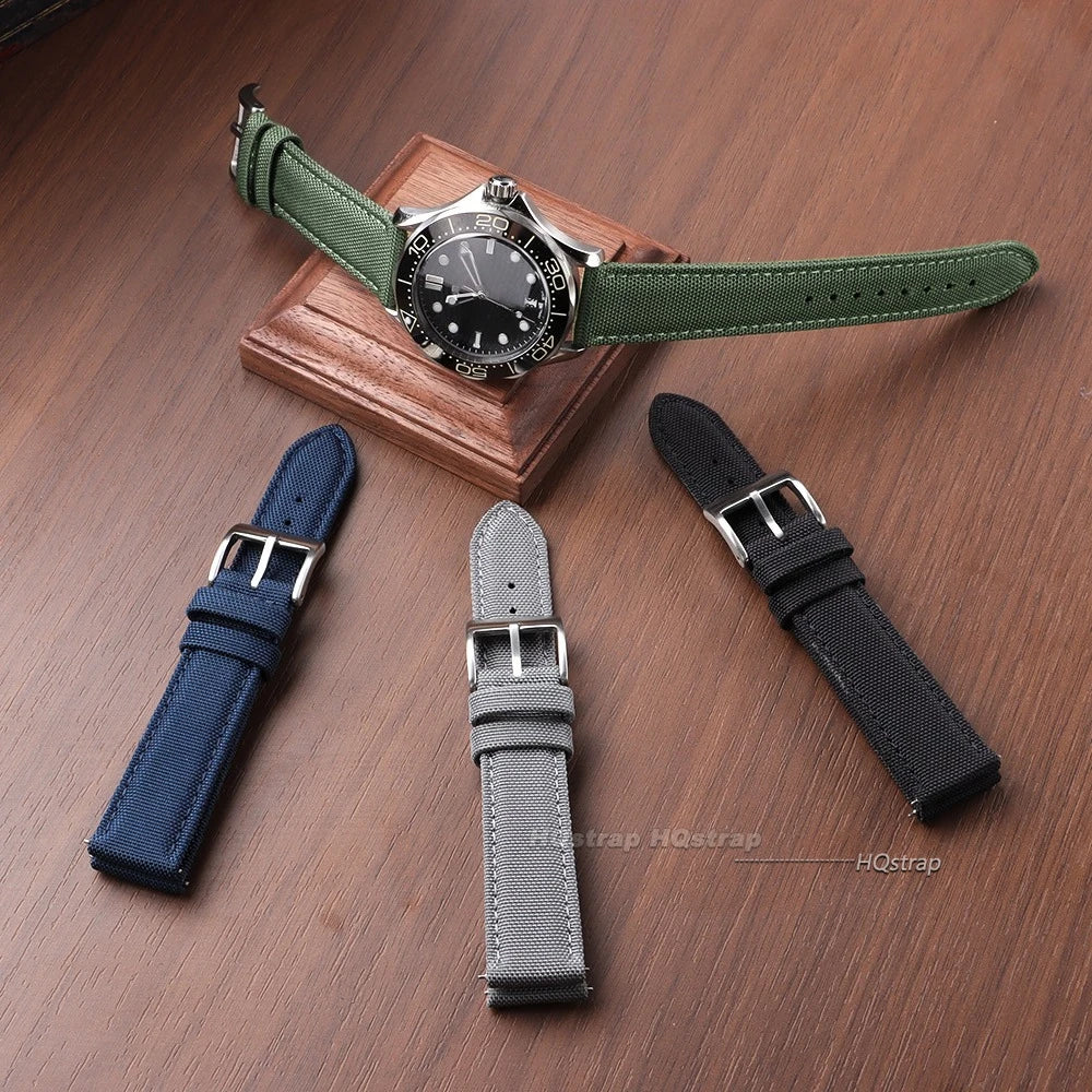 CowLost | product_id-waterproof-nylon-sailcloth-quick-release-watch-strap-20mm-22mm-universal-wristband-for-men-women |3