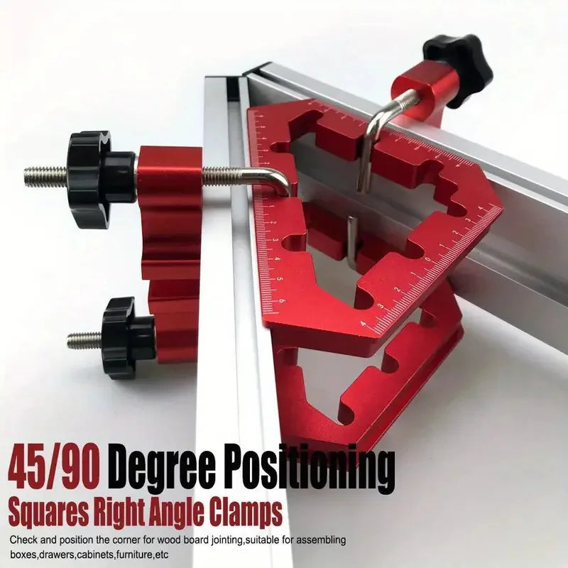 1 Set 45/90 Degree Woodworking Triangle Clamps Set Aluminum Alloy Right Angle Clamp Carpenter Tools For Cabinets Drawers Frames