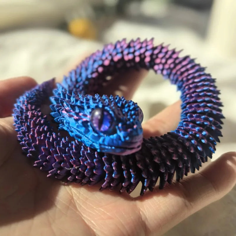 30cm 3D Printed Movable Joint Snake Model Toy for Office Decoration and Kids Gift