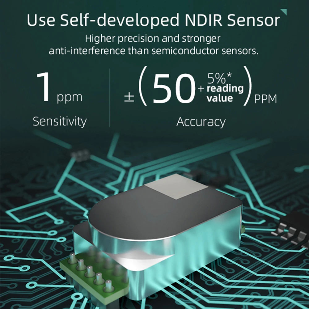 Portable WIFI Air Quality Tester with APP Control PM2.5 CO2 Temperature Humidity Meter