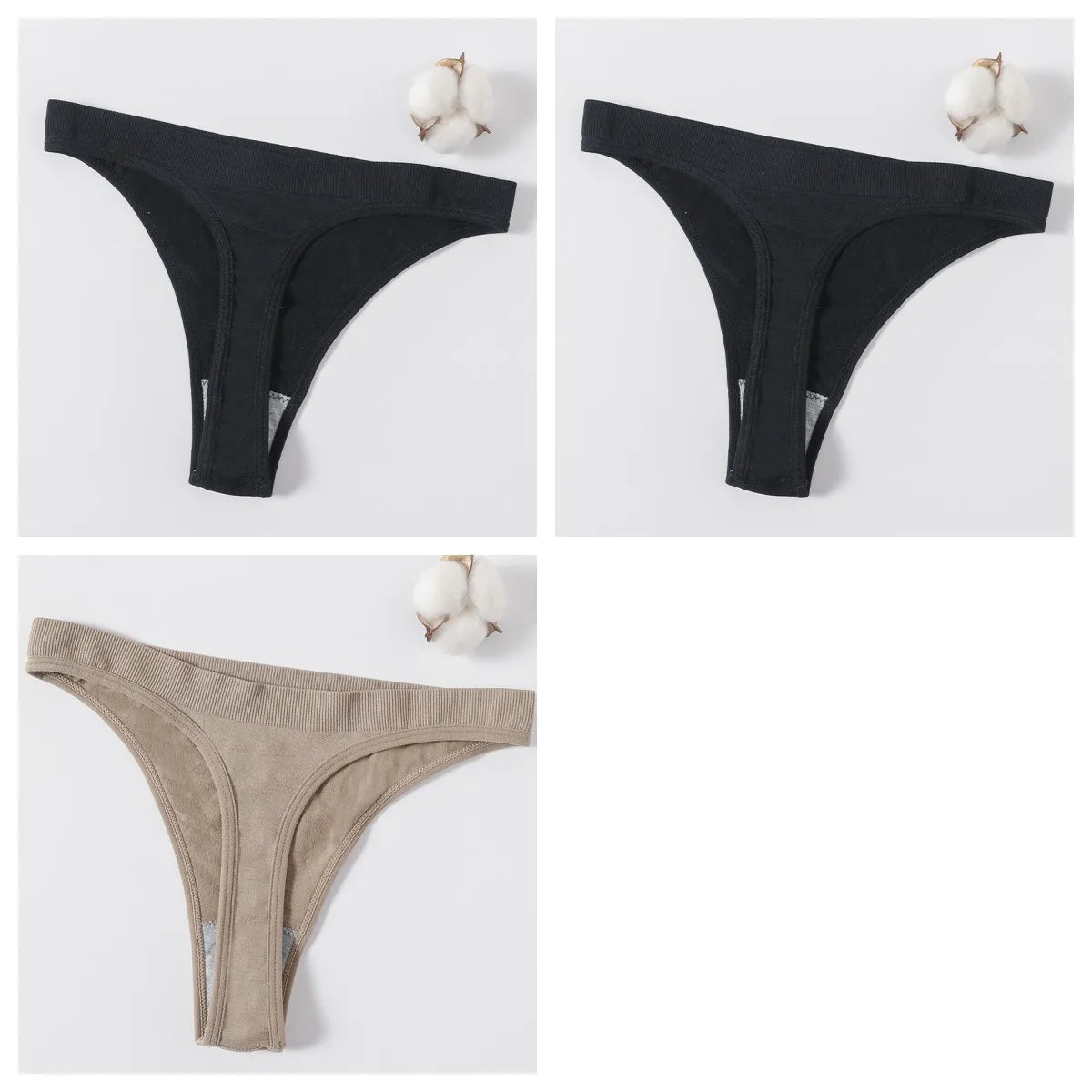 CowLost | product_id-3pcs-womens-brazilian-low-rise-ribbed-stretch-g-string-panties-m-xl-soft-comfort |53