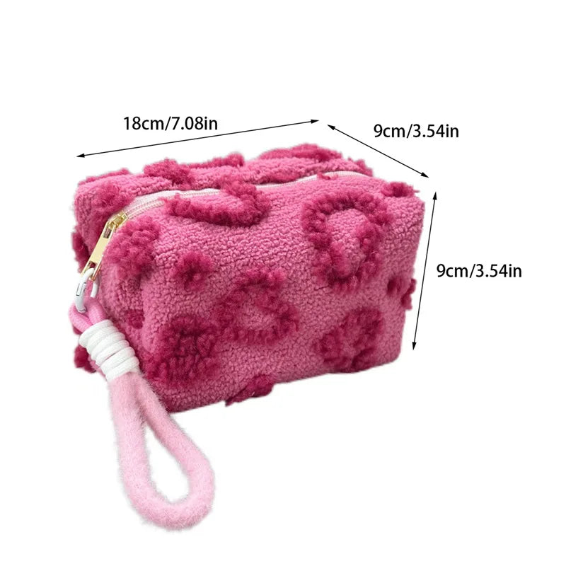 CowLost | pink-red-color-heart-cosmetic-bags-with-lanyard |4